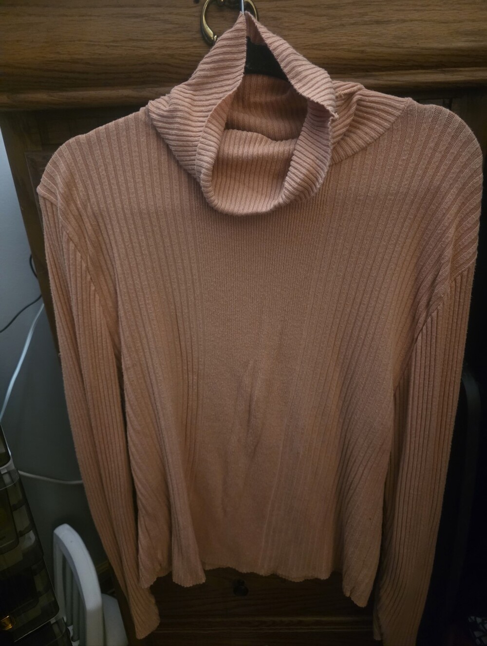 Women Ribbed Turtleneck Sweater - Dusty Rose